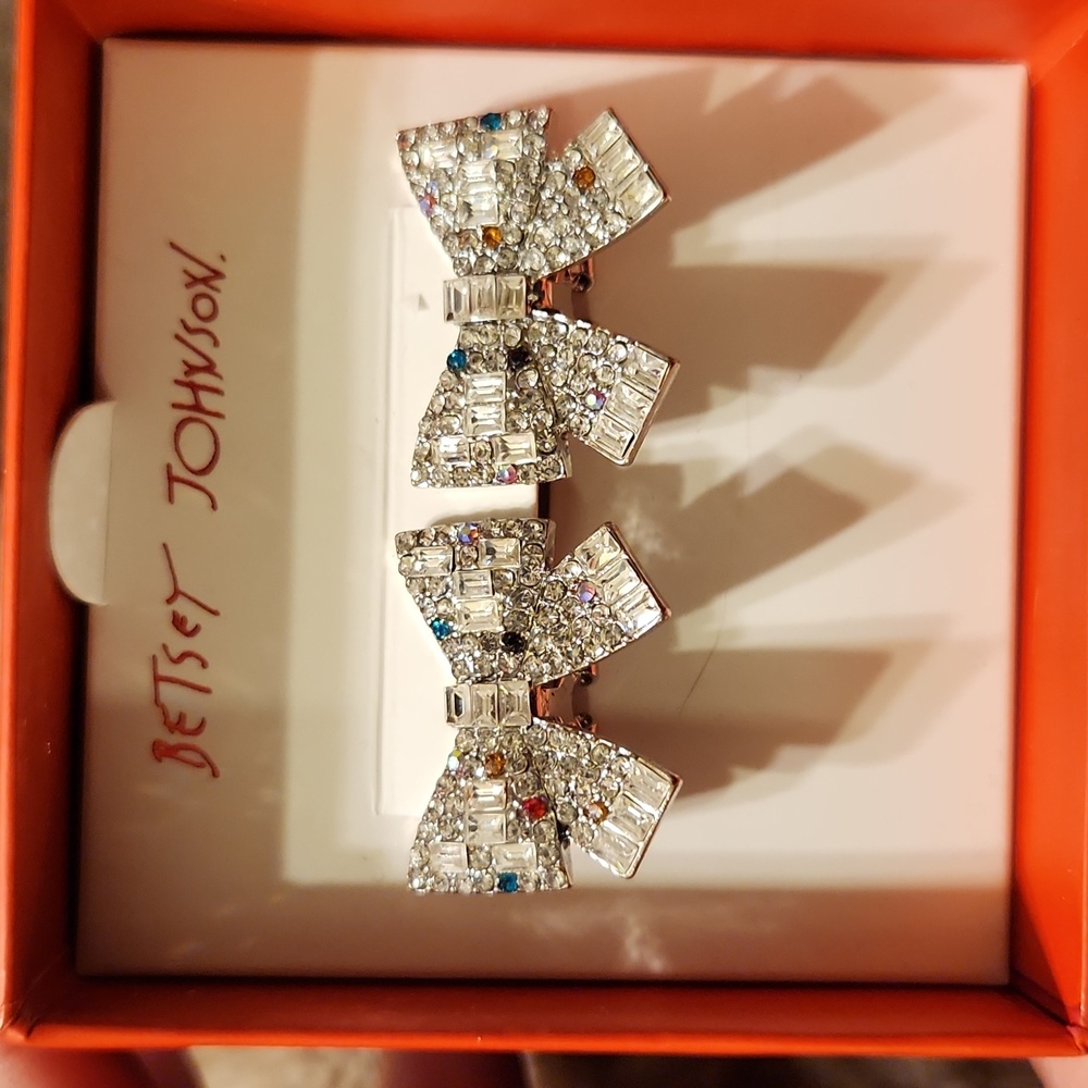 Betsey Johnson Rhinestone Bow earrings